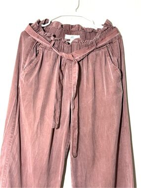 Thread & Supply Mauve Paperbag Waist Wide Leg Pants